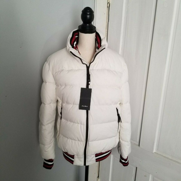 zara white bomber jacket